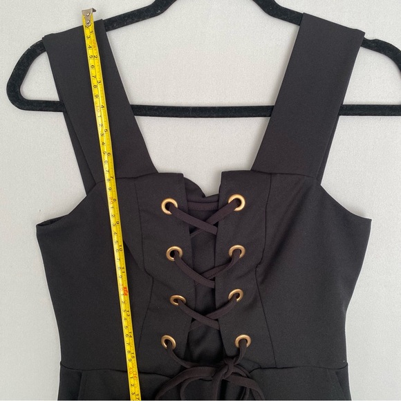 Venus Jumpsuit Women’s S Black Lace Up Corset Lace Wide Leg Sleeveless Cropped - Picture 11 of 15
